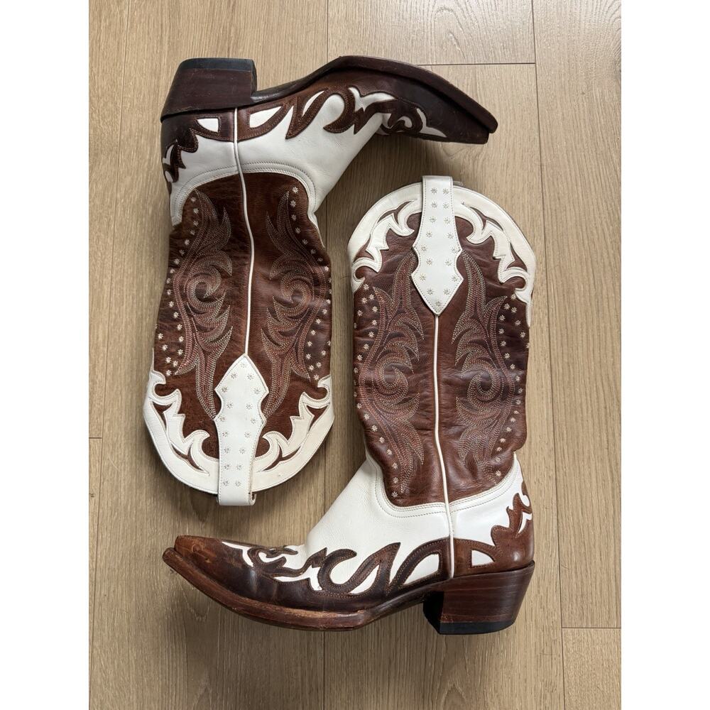 Old Gringo Western Boots Brown White Decorative Stitching Women’s Size 6 B - Picture 2 of 6